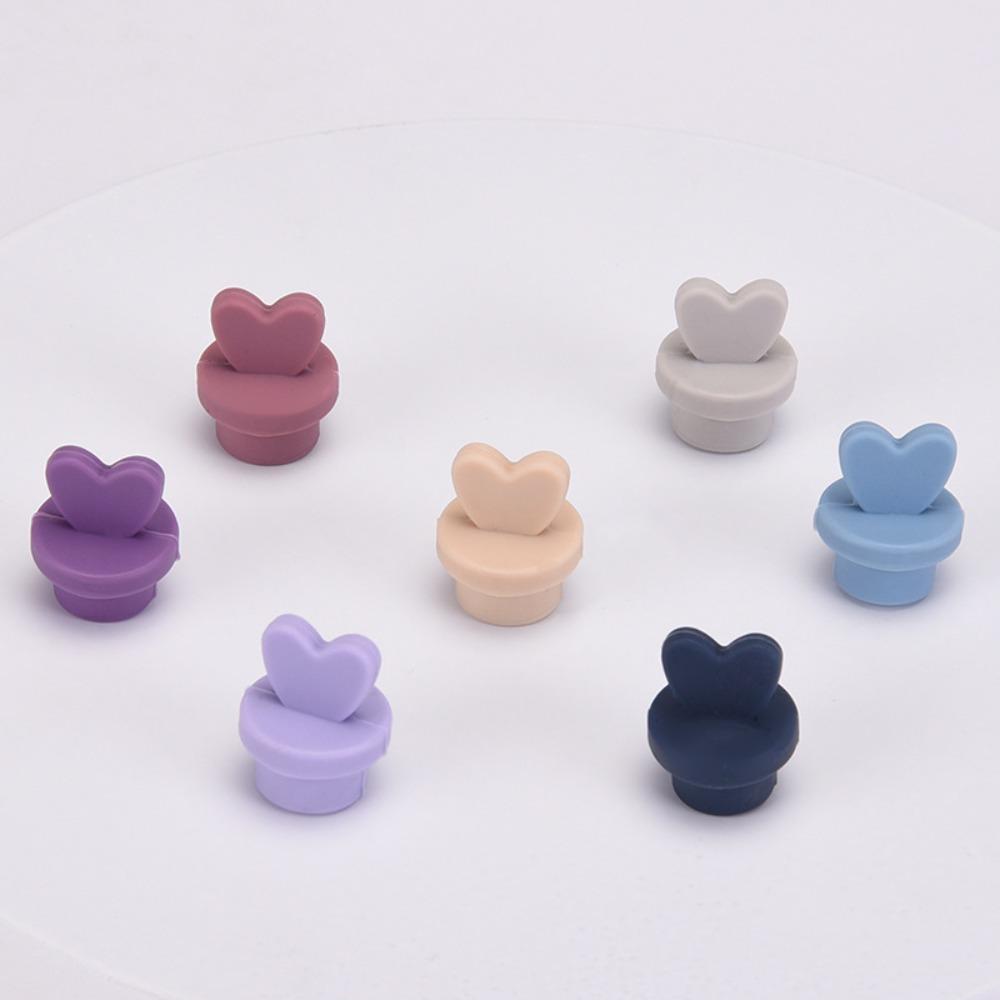 Love Glass Straw Hole Silicone Stopper Reusable Bottle Stopper Cap Cup Accessories