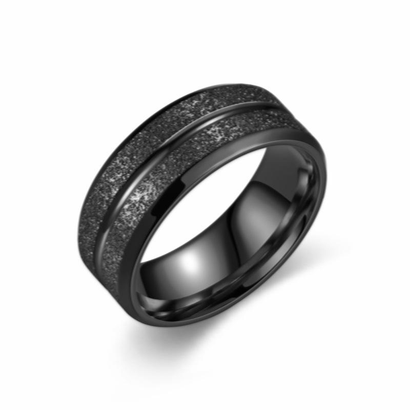 Frosted Titanium Steel Men's Fashion Ring – Stylish Cross-border Couple Jewelry