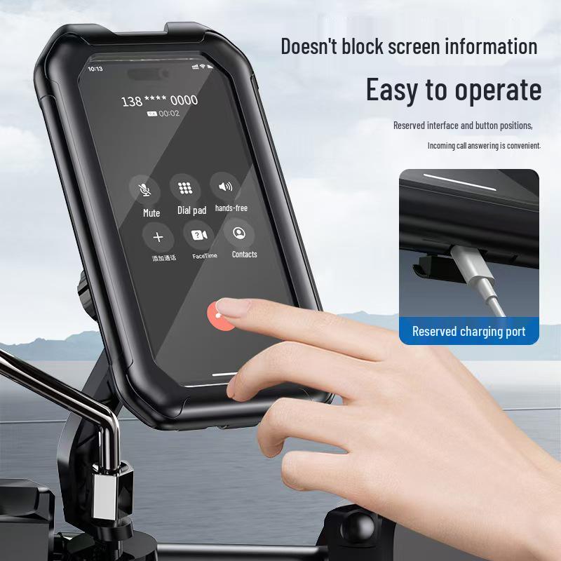 Electric Bike & Motorcycle Phone Holder - Shockproof & Waterproof for Food Delivery Navigation.