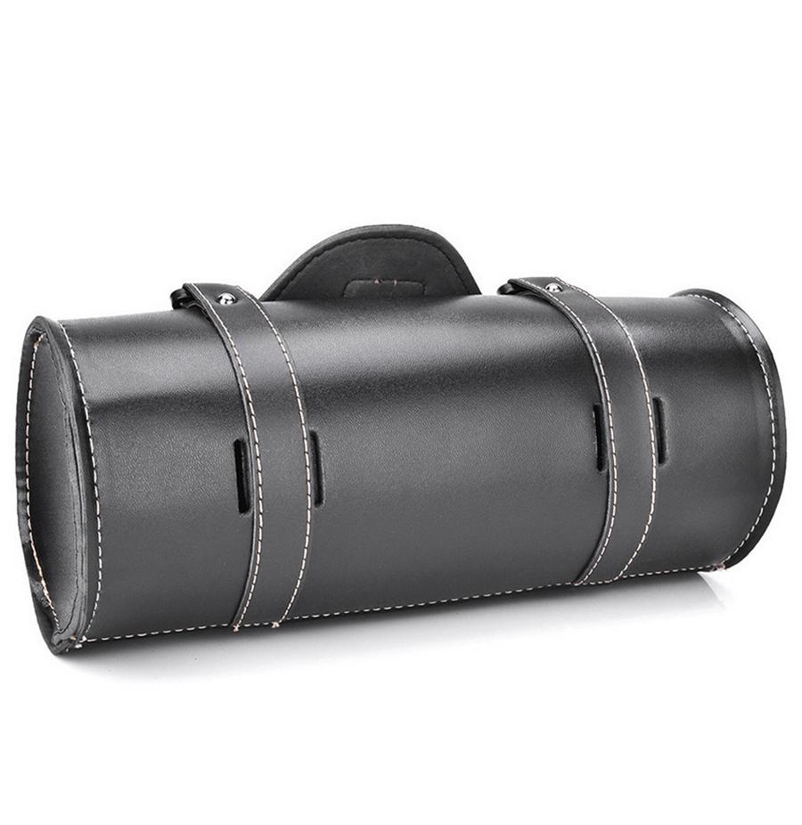 Universal Motorcycle 12" Front Fork Tool Bag Pouch Luggage SaddleBag PU Leather Skull For Harley