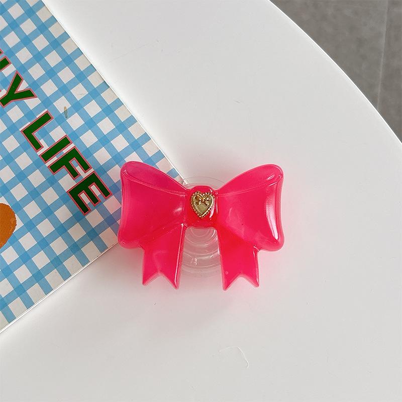 Simple Style Desktop Watching Drama Mobile Phone Airbag Bracket Solid Color Bow Paste Creative Stable Support Frame