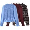 European and American Style, New Women's Clothing, Fashion, Versatile, Casual Temperament Versatile Honeycomb Plaid Shirt
