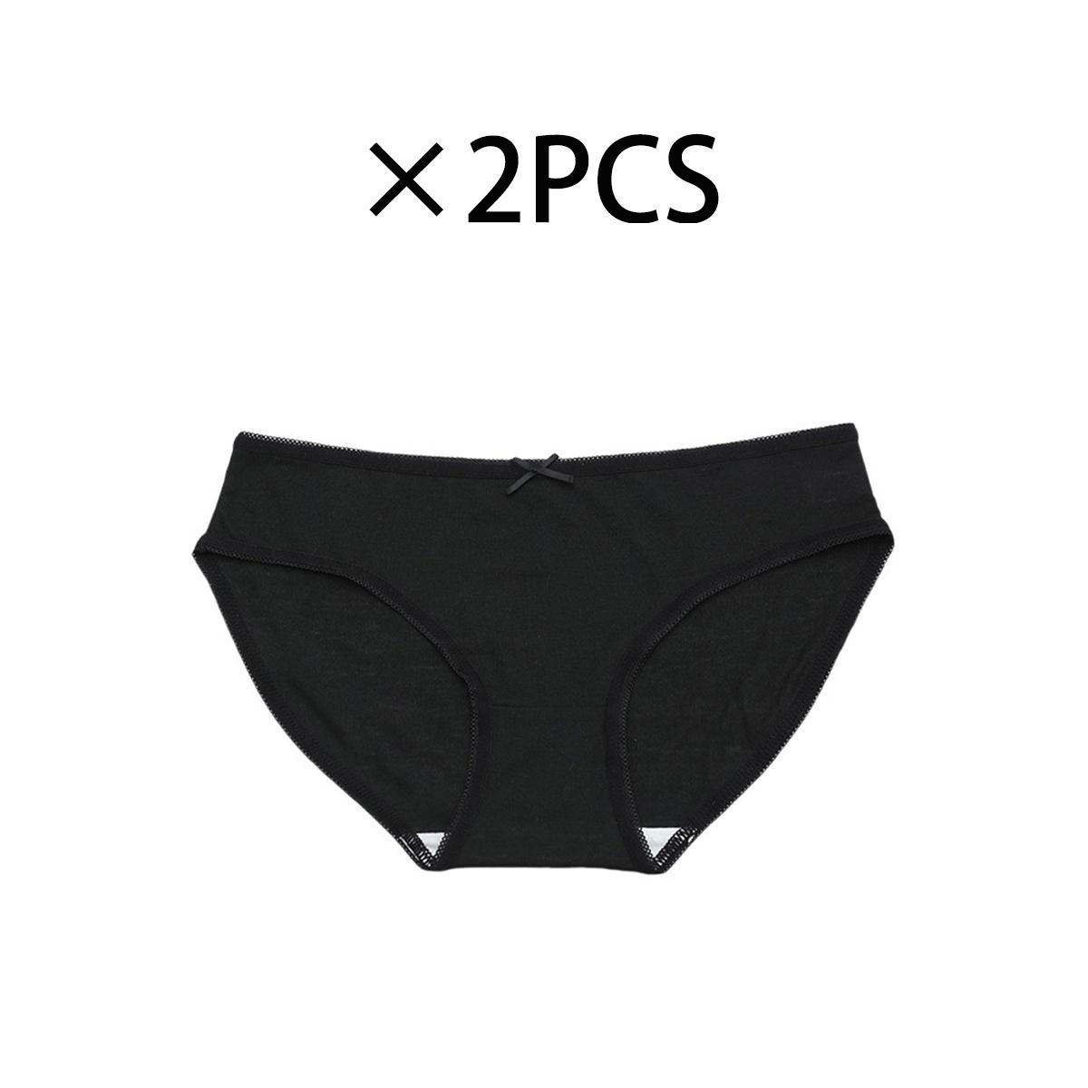 

2 шт. нижнее белье женское нижнее белье из чистого хлопка с заниженной талией однотонные сексуальные женские трусы с высокой эластичностью дышащие трусы большого размера женское нижнее белье XL чёрный