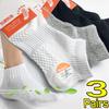 3Pairs Soft Men Black White Warm Cotton Socks Set Spring Summer Male Solid Color Breathable Business Sport Short Sneakers Socks