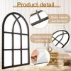 2Pcs Window Wall Mirror for Wall Decor Vintage Rustic Arched Wall Mirror Decorative Windowpane Mirror Acrylic Mirror Wall Decor
