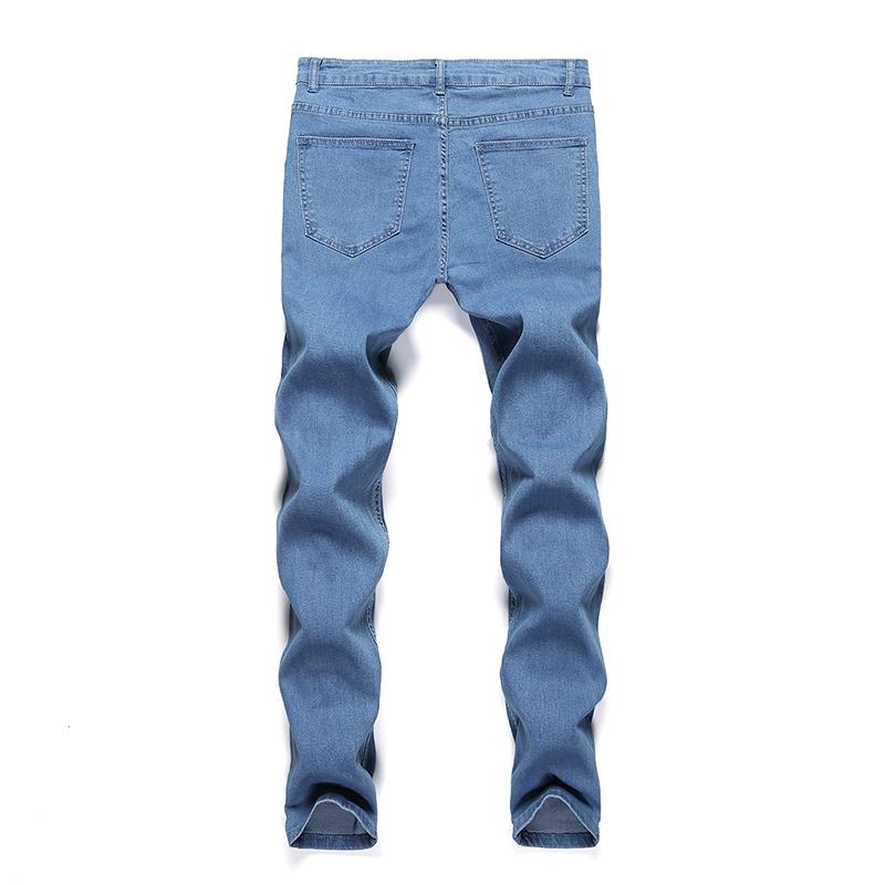 Spodnie męskie Retro dżinsy ze stretchem Casual Slim Fit spodnie męskie do prania na zamek błyskawiczny Plus rozmiar spodnie ołówkowe Denim Skinny Jeans dla mężczyzn