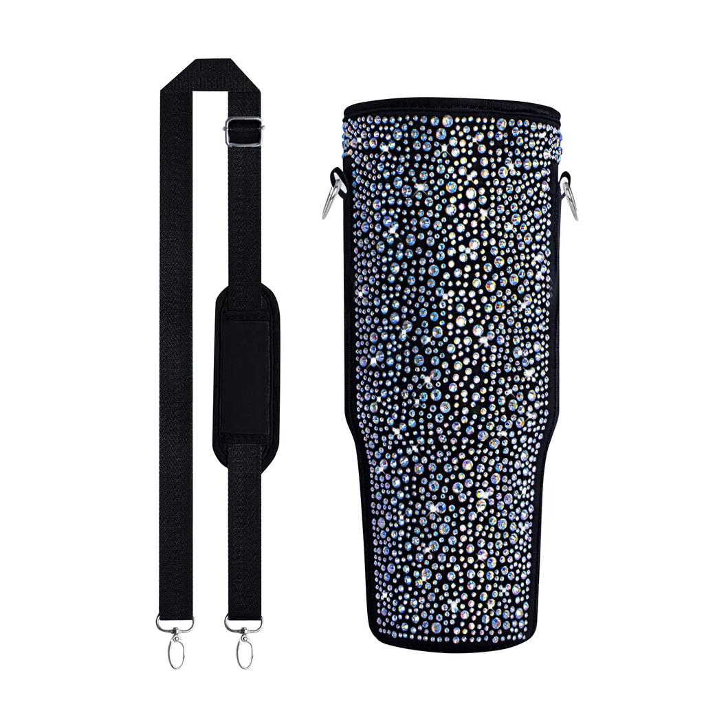 40oz Diamond Inlaid Hot Diamond Cup Cover, Suitable For Water Bottle Handle Cup Cover, With Adjustable Strap For Cup Accessories
