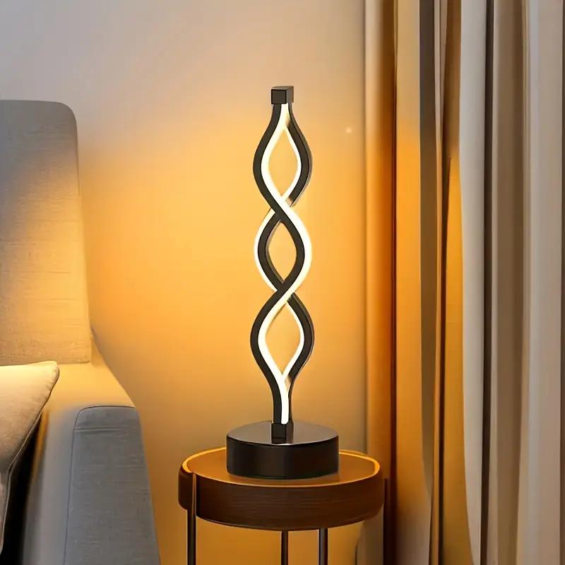 

Modern Spiral LED Desk Lamp Button Control USB Power Supply Suitable for Bedside Office Living Room Dormitory Decoration