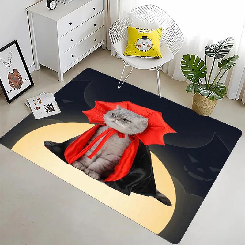 Funny Cat 3D Printing Large Area Carpets for Home Living Room Children's Bedroom Sofa Doormat Kitchen Floor Rugs Anti-slipDecor
