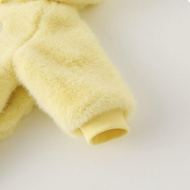 Unisex Baby Winter Plüsch & Baumwolle 3D Ente Strampler: Niedliche & Kuschelige Kleinkinder-Oberbekleidung