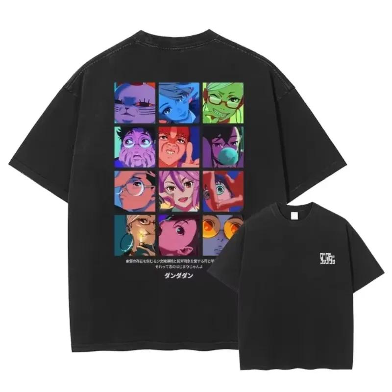 Anime DanDaDan Grafikdruck Sommer Vintage Gewaschen Herren Damen Mode Baumwolle T-Shirt Streetwear Hip Hop Y2K T-Shirt Übergroßes Neues Oberteil
