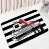 Pink Perfume Bath Mat Set Black White Striped Fashion High Heel Woman Girl Home Carpet Bathroom Decor Non-slip Rug Toilet Cover