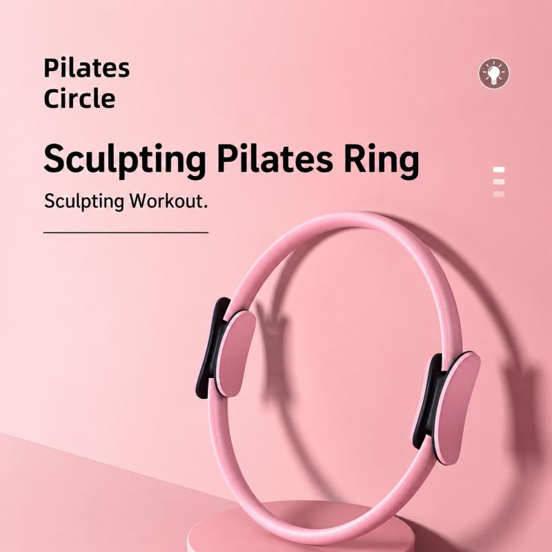 Pilates Ring Resistance Circle With Non Slip Handles For Home Fitness Leg Arm Back Stretching Training ABS Fiberglass Exercise Tool