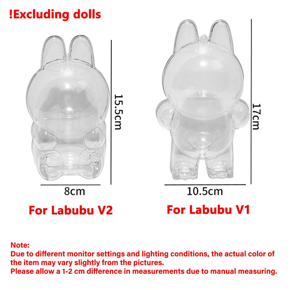 Clear Acrylic Case for Labubu Doll Blind Box Durable Protective Case for Labubu V1 V2 V3 V4 Dust and Scratch Proof Display Cover