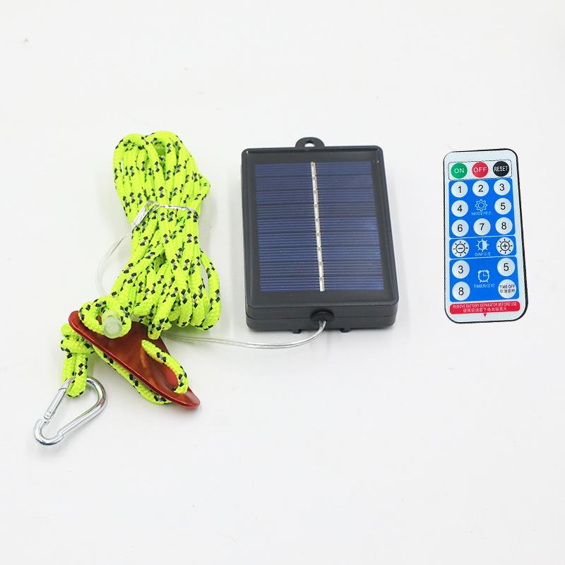 

Solar Camping Rope Lights 5M 50LED Anti-trip Glow Wind Rope 300KG Heavy Duty Luminous Guiline 8 Modes Waterproof Tent Decor Lamp
