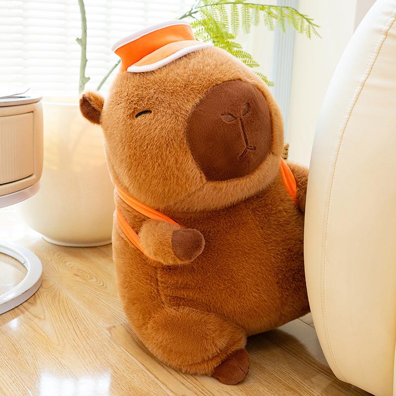 Cute Cartoon Animal Basketball Backpack Capybara Plush Toy Kawaii Stuffed Doll Home Decor Gifts For Kids