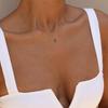 14K Gold-Plated Emerald Zircon Clavicle Necklace - Light Luxury Titanium Pendant for Women