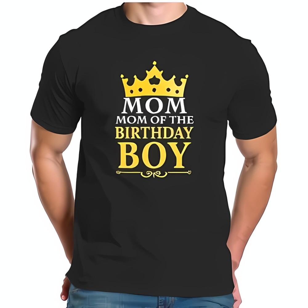 MOM MOM OF THE BIRTHDAY BOY T-Shirt - Fun Black Cotton -All-cotton Unisex T-Shirt XXL
