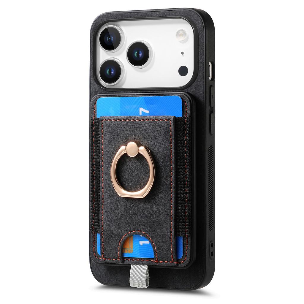 2 In 1 Detachable Vertical Cards Solt Ring Holder Wallet Leather Case For iPhone 17 Pro Max 16 15 14 13 12 11 Plus 16E Cover