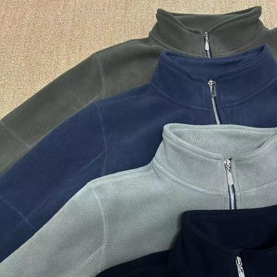 Half-zip Cardigan, Long-sleeved, Trendy and Versatile 450g Heavyweight Polar Fleece Double-sided Comfortable Velvet Stand-up Collar Jacket