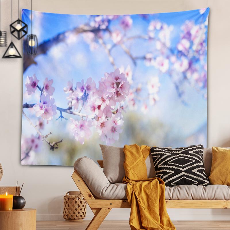 Home Decoration Printing Tapestry Beautiful Cherry Blossom Series Printing Tapestry Home Decoration Holiday Decorations