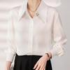 Women Blouses Shirts 2025 Spring Long Sleeve Women Blouse Shirt Turn Down Colla White Chiffon Blouse Shirt Women Tops J859