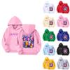 Kids' Long Sleeve Loose Pullover Letter Print Drawstring Hooded Sweatshirt
