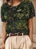 Blumenprint Rundhals Pullover Kurzarm Strickpullover für Damen - Sommer 2026 Edition