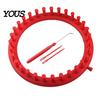 Knitting Accessories Loom Set with Crochet Hook, Needle, Plastic Round Rectangular Yarn Weaving Kit, Beginner for DIY Hat Scarf Shawl Sweaters