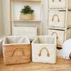 1Pcs Rattan Woven Storage Basket Kitchen Organizer Seagrass Bins Durable Wicker Basket