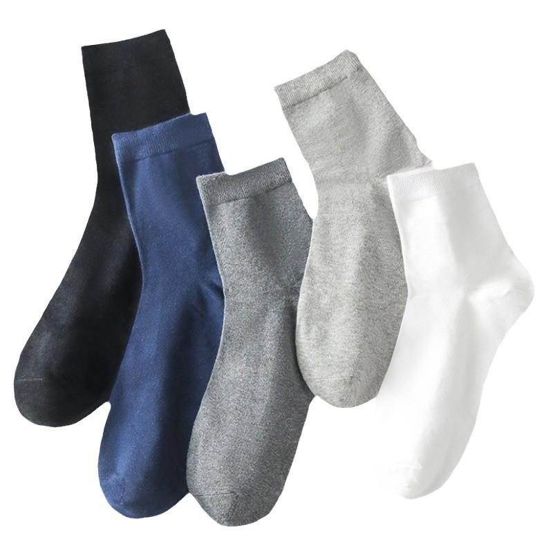 Zhuji Socks Men'S Deodorant Sweat-Absorbing Socks Men'S Spring And Autumn Tube Socks Breathable Business Men'S Socks Solid Color Socks