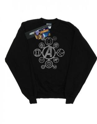 Mens Avengers Infinity War Distressed Metal Icons Sweatshirt