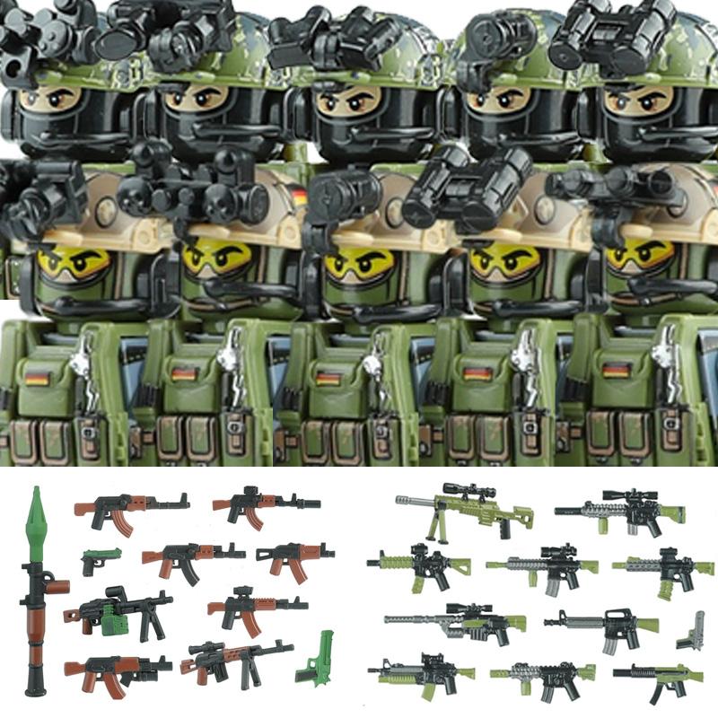 Commando Urbano Forze Speciali Figure Militari Blocchi da Costruzione SWAT Esercito USA Ucraina Soldati Assalto Fanteria Scudo Armi Giocattoli
