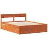Solid Wood Bed Without Mattress Wax Brown 135 X 190 Cm Pine Wood