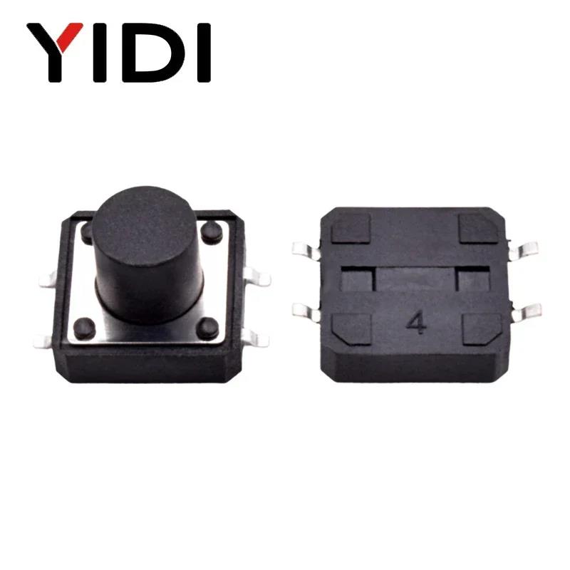 10pcs 12x12mm Momentary Tactile Tact Switch 4 Pins SMD SMT H=5/6/7/8/9/10/11/12mm PCB On Off Switch Electronic Set 12V DC 50mA
