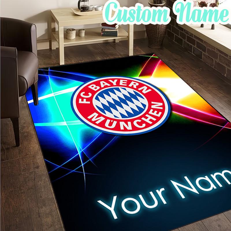 Custom Name Bayern Munchen Logo Design Rug, Office Rug, Chair Rug, Carpet for Living Rooms, Doormat Game Rug Home Decor Christmas Gifts