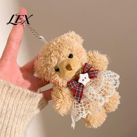 Party Favors for Kids Plush Bear Charm Keychain, Cute Puppy Bag with Durable Key Holder Girls Crocheted Accessories, Stuffed Animal Pendant