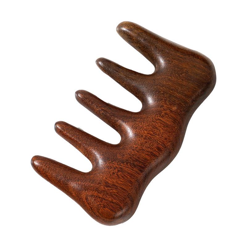 Golden Sandalwood Fan-Shaped Head Massage Comb 100 x 58 mm