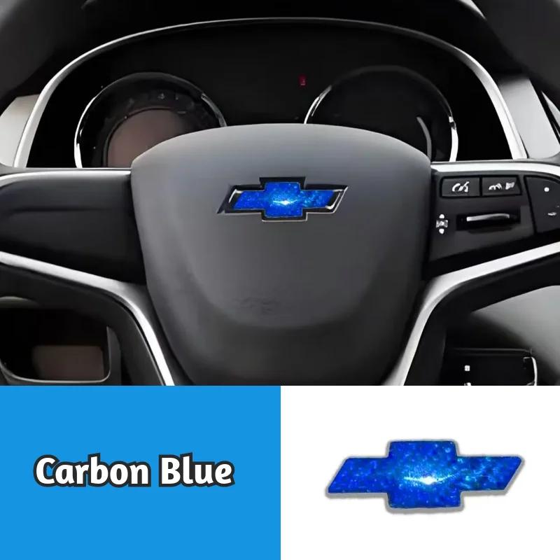 Pegatina Emblema Central de Volante de Fibra de Carbono para Chevrolet Malibu Cruze Equinox Impala Traverse Lacetti Captiva Sail