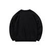 Li Ning Sports Fashion Series Embroidered Small Logo Fleece Loose Round Neck Pullover Sweatshirt Unisex Sweatshirt Black AWDP696-10