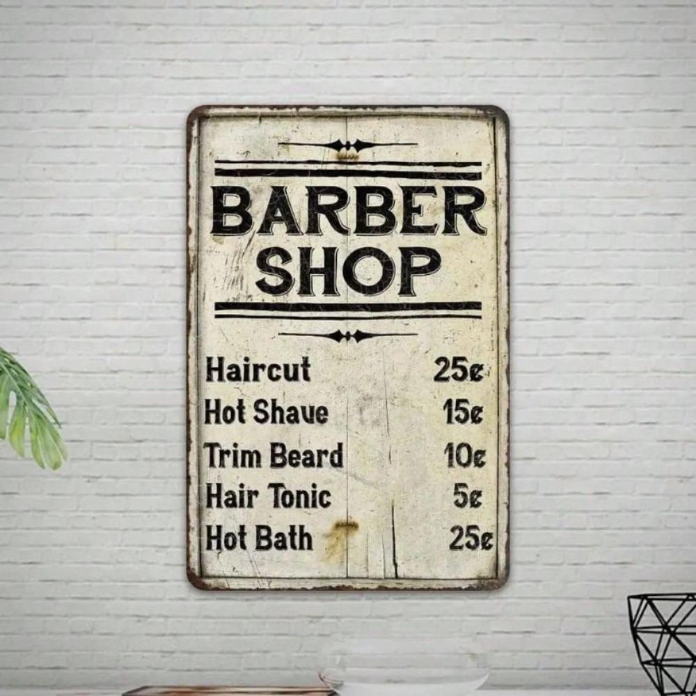 Vintage Metal Sign Wall Decor Barber Shop Poster