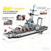 Oversized Military Warship Destroyer Ship Assembly Model 6In1 Multi Form Combination Building Blocks Boys Toy Birthday Gift