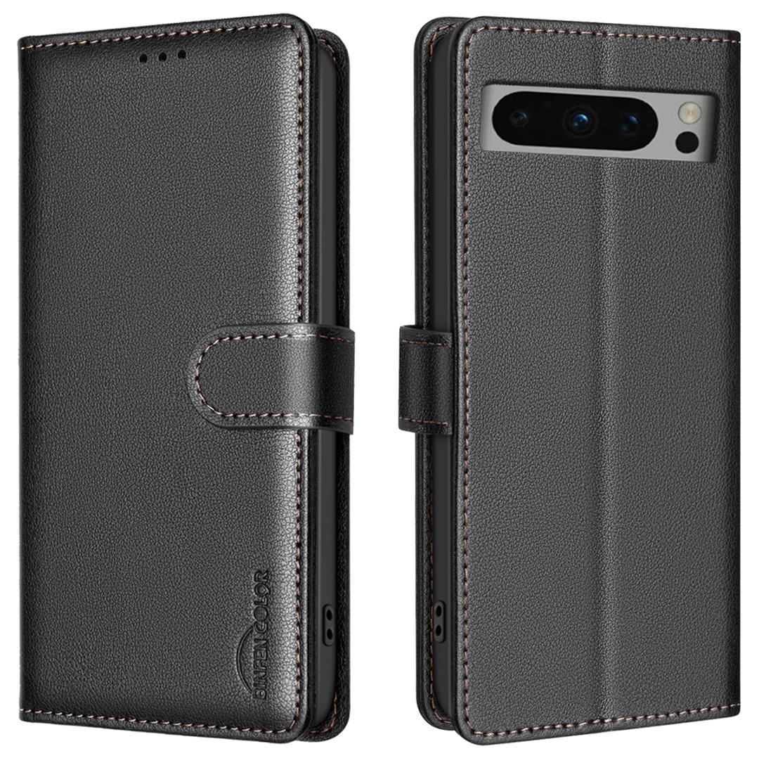 

BINFEN COLOR BF32 For Google Pixel 8 Pro RFID Blocking Phone Case Litchi Texture Leather Phone Cover A