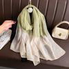 Brand Women Silk Scarf Female Stripe Foulard Femme Pashmina Shawls And Wrap Big Size Scaves Beach Towel Bandana Muslim Hijab