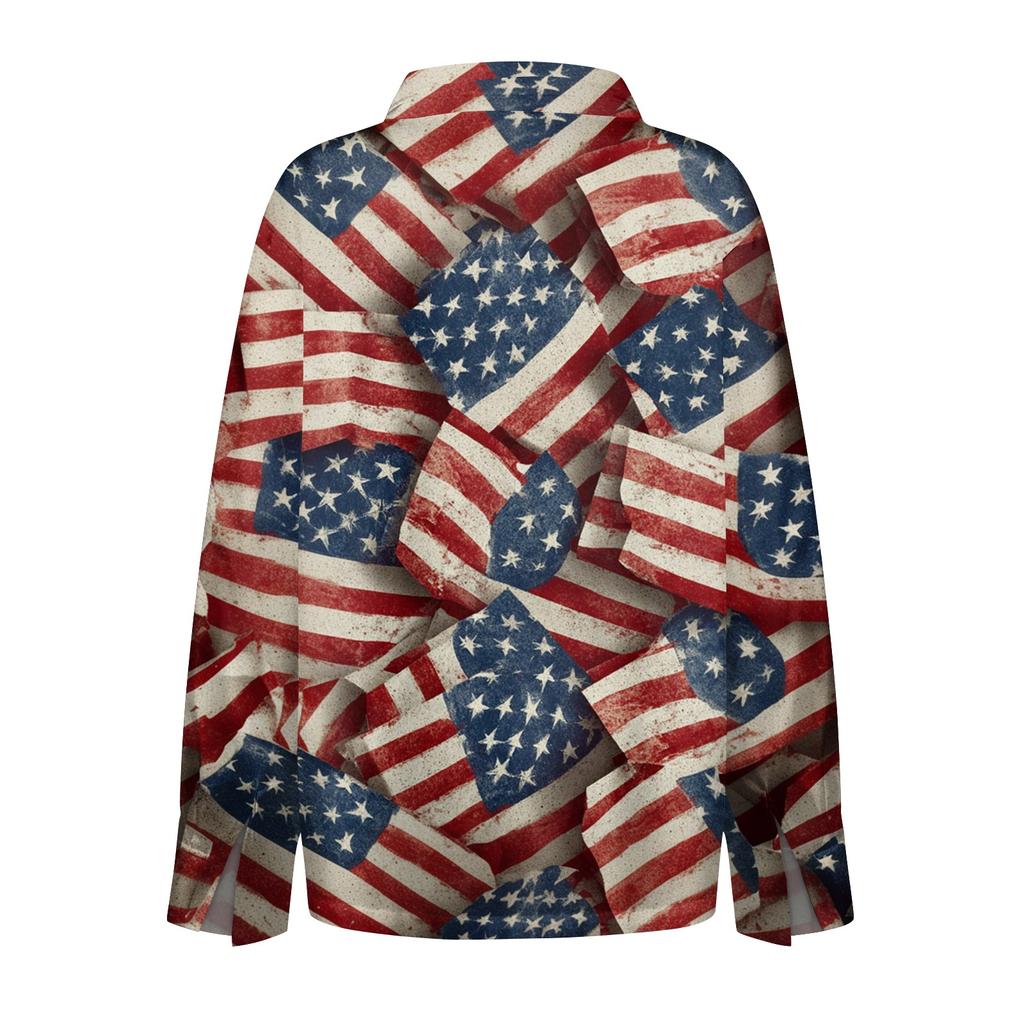 Dámská košile halenka s potiskem tlačítka s dlouhým rukávem ležérní základní košilový límec s běžným topem