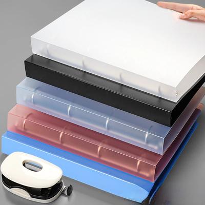 NOU Dosar cu clapetă tip D, 4 găuri, format A4, Albastru, Perforat, Transparent, Dosar cu inele a4