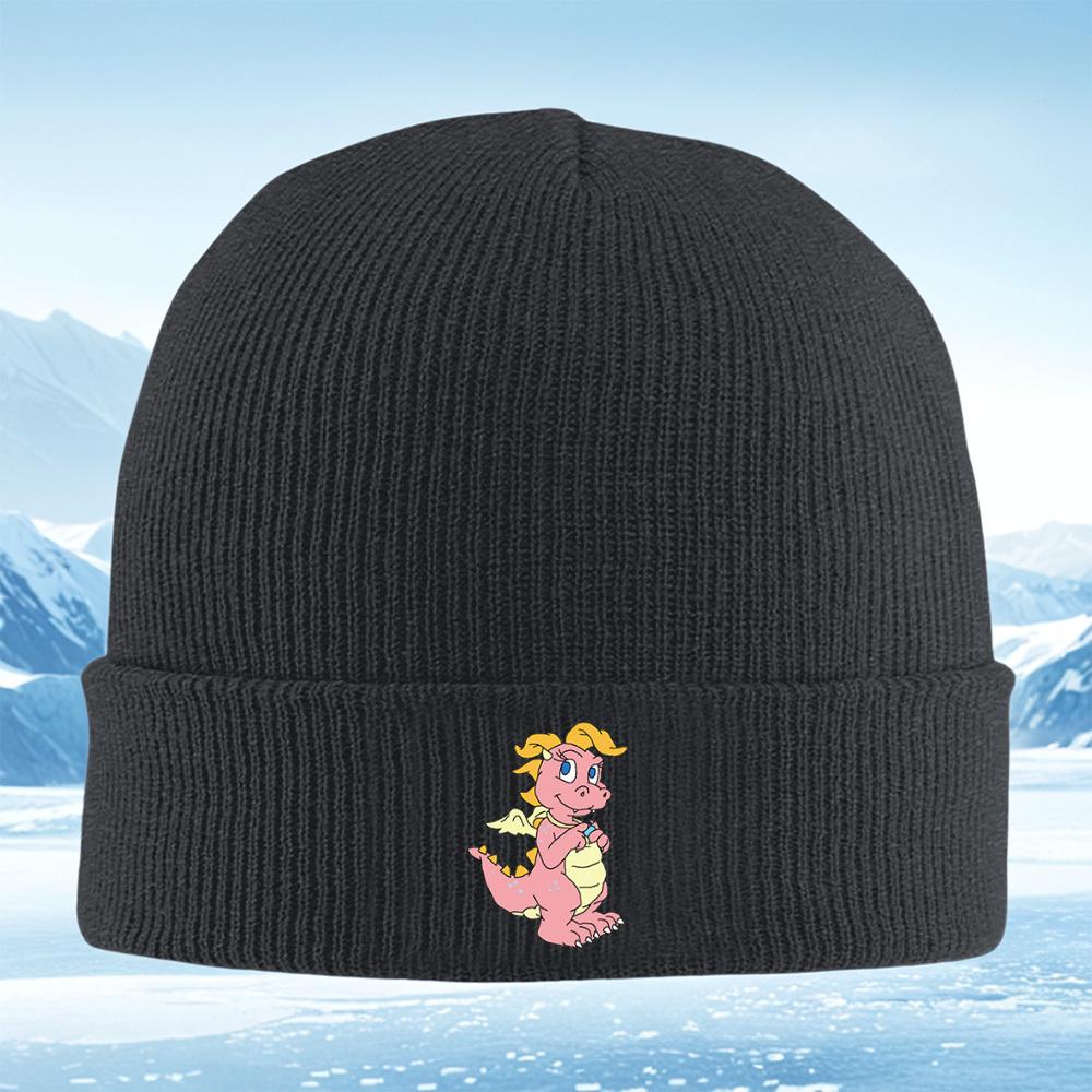 Pink Dragon Holding Bottle Men Women Unisex Knitted Hat Beanie Pullover Cap Winter Thermal Warm Christmas Outdoor Cycling Hiking