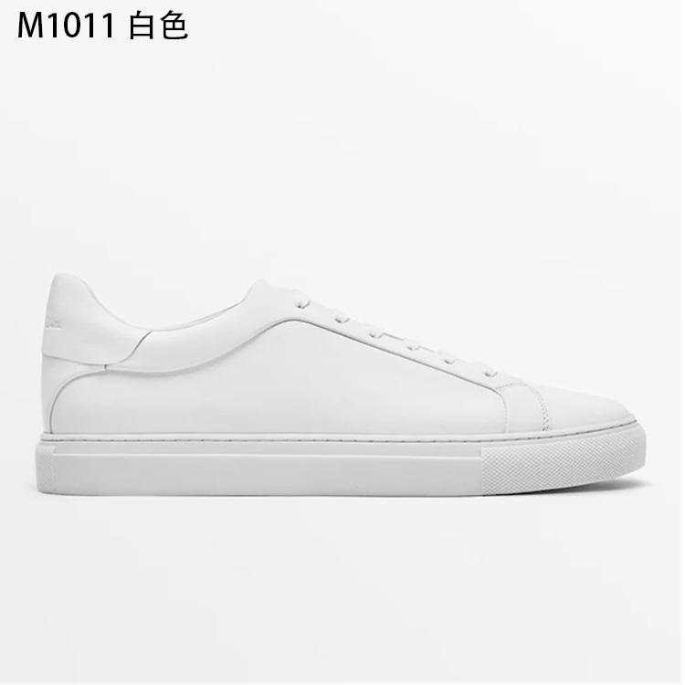 Linjer Stricklin  Autumn New  Genuine Leather Flat Sneakers Men Multicolor Solid Color Simple All-match Basic Shoes Casual Male