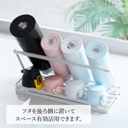 R Water Bottle Drainer with Waffle-Weave Antibacterial Absorbent Mat (Includes 5 Non-Slip Bars), Low Stand for Stable Storage (Drying Mug Bottles, Cut