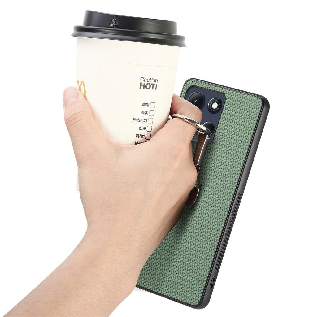 CASENEO C1-19 for Motorola Moto G86 Power 5G Case Folding Kickstand Leather Back Cover Carbon Fiber Texture